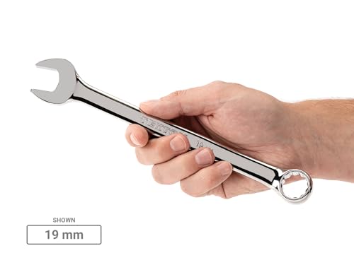 19-Piece Combination Wrench Set with Rack - Metric, Offset & Angled Open Ends