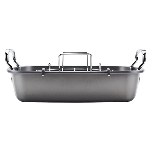 17-Inch x 13-Inch Nonstick Roasting Pan with U-Rack - Heavy Duty Oven Bakeware
