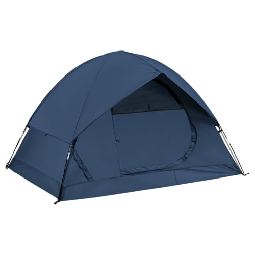 Space Blue 4-Person Waterproof Camping Tent with Rain Fly – Spacious & Quick Setup