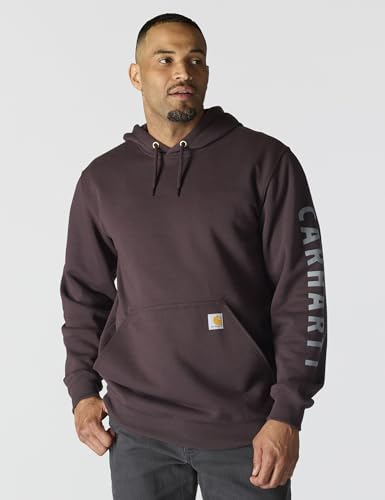Carhartt Men's Rain Defender Loose Fit Hooded Sweatshirt - Dark Sepia, Large
