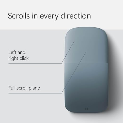 Microsoft Surface Arc Bluetooth Mouse - Ultra-Slim, Portable, Wireless, Full Scroll Plane, Compatible with Windows 11