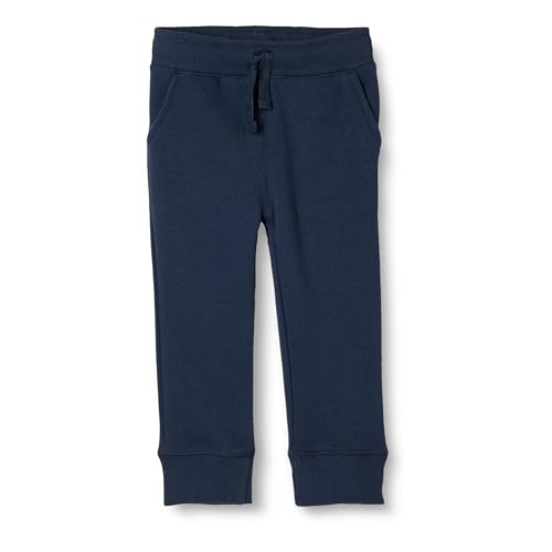 Toddler Boys Fleece Jogger Sweatpants Navy Large Multipack - Elastic Waist & Drawstring