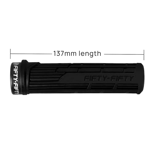 FIFTY-FIFTY Mountain Bike Handlebar Grips Black Non-Slip Lock-On MTB Riding