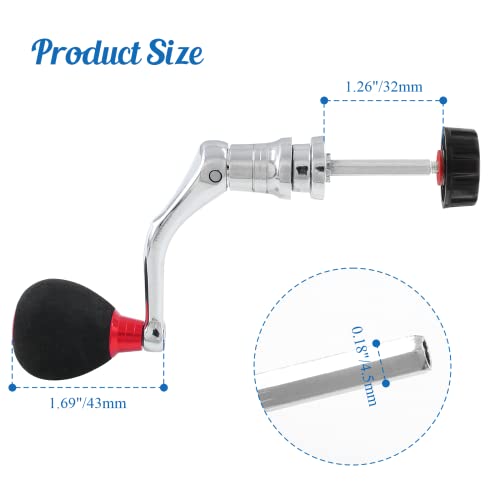Large Red Fishing Spinning Reel Handle - Replacement Part for 4000+ Series