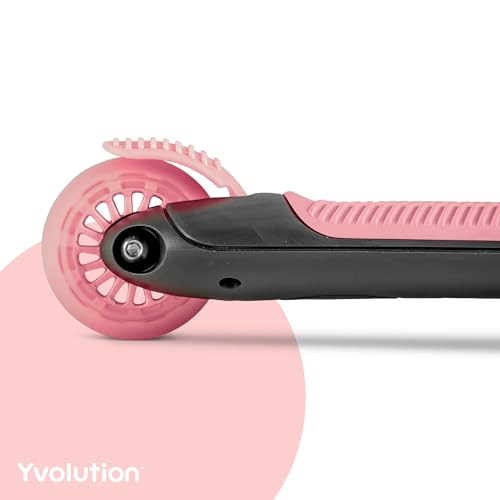 Pink Yvolution Y Glider Air Scooter for Kids, 3 Wheel Adjustable Lean-to-Steer