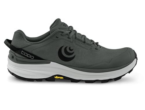 Topo Athletic Men's Traverse Hiking & Running Shoes Grey/Charcoal 11 - Cushioned & Durable 5MM Drop
