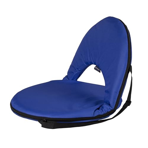 Reclining Camping Chair with Padded Seat and Adjustable Backrest - Blue