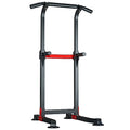 Power Tower Dip Station Pull-Up Bar - Adjustable Height & Non-Slip Feet - Black - 330lbs Capacity