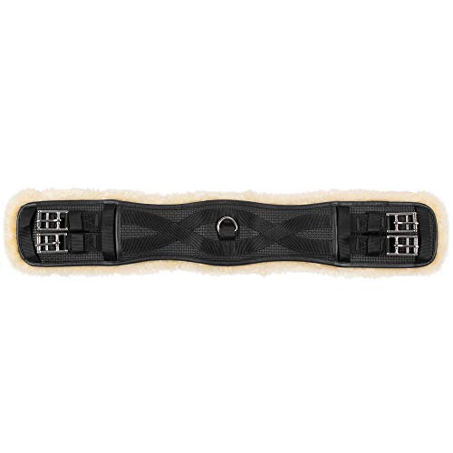 Dressage Girth with Removable Fleece - Black 26 in - Horse Tack