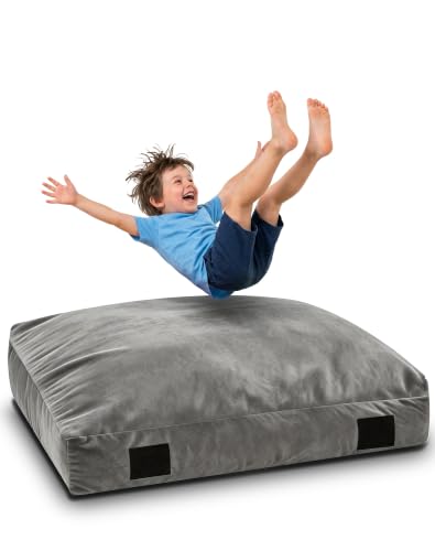 Kids Sensory Crash Pads 3 x 3 ft Grey - Safe Cushioned Play & Therapy Mat