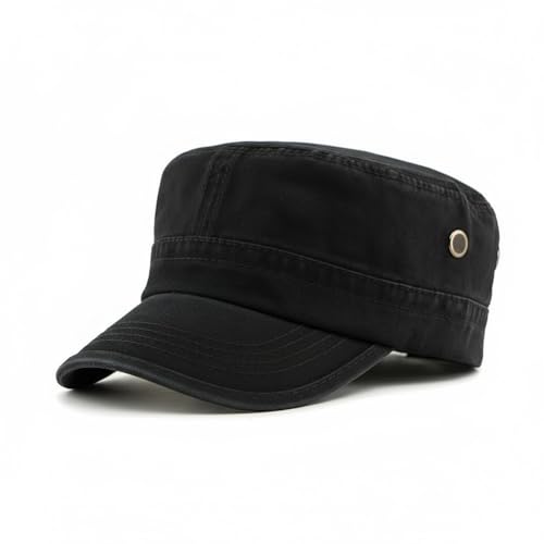 Army Cadet Cap for Men & Women Military Flat Top Baseball Hat Black