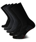 Reebok Mens Crew Socks - Moisture Wicking Athletic Cushioned Socks 6-12.5 Grey/Black