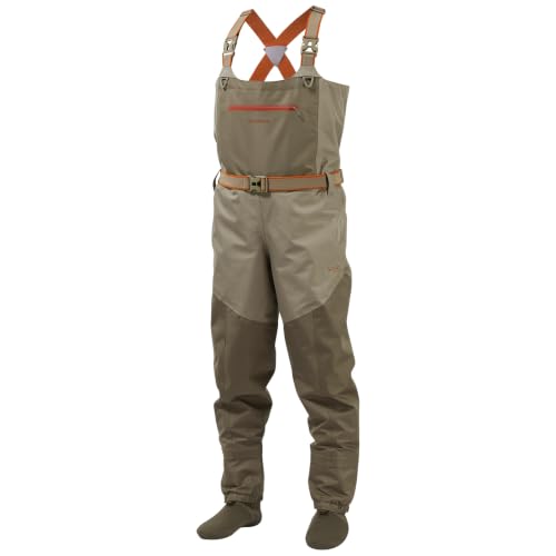 Men's Waterproof Breathable Fly Fishing Waders - Tan, 2X-Large, Stocking Foot