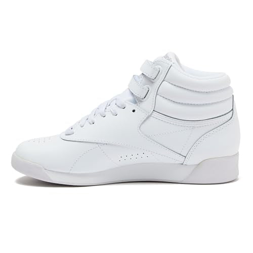 Reebok Women's Freestyle Hi High Top Sneakers - White/Silver 7.5