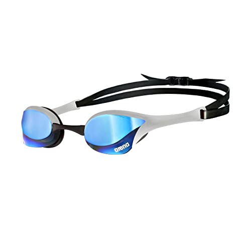 Arena Unisex Cobra Ultra Swipe Mirror Swimming Goggles Anti-Fog Blue Silver