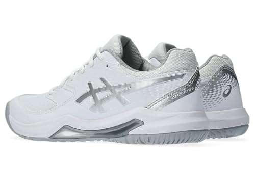 ASICS Women's Gel-Dedicate 8 Tennis Shoes - White/Pure Silver, Size 9