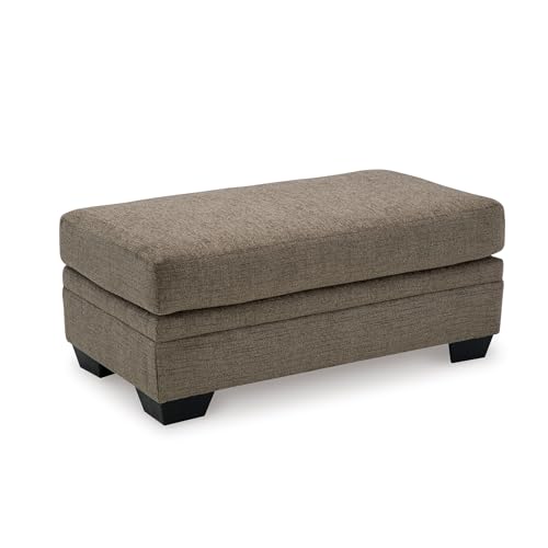 Dark Brown Oversized Upholstered Ottoman - Modern Living Room Footrest, 44" W