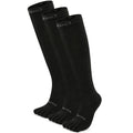 Knee High Compression Toe Socks Black 3-Pack Support Hiking Running Travel