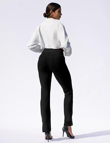 VOOVEEYA Women's High Waisted Yoga Leggings with Pockets - 30 Inseam, Large, Black