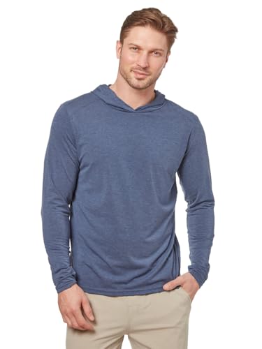 Men's Lightweight Hoodie - Soft, Breathable UPF 50 Sun Protection, X-Large Navy Blazer