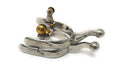 Stainless Steel Horse Spurs with Brass Buttons - 2-7/8in Shank, Men’s Equestrian Tack