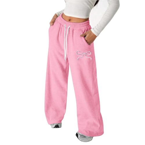 Girls Wide Leg High Waisted Sweatpants - Casual Streetwear for Ages 8-12