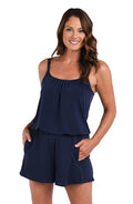Women’s Romper One Piece Swimsuit - Indigo Plus Size 18