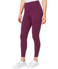X-Large Women's Moisture-Wicking Cropped Leggings with Side Zip Pockets - Purple