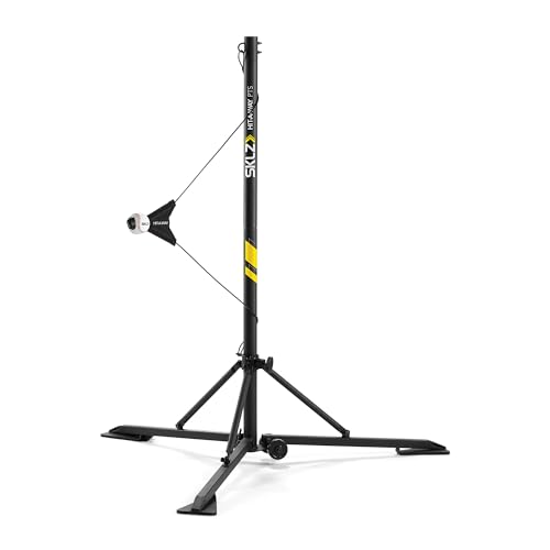 SKLZ Hit-A-Way Youth Baseball Swing Trainer - Portable Solo Batting Practice with Stand, Tethered Ball, Adjustable for Ages 13 & Under