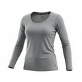 Women's Micro French Terry Thermal Base Layer Top - Small Heather Grey