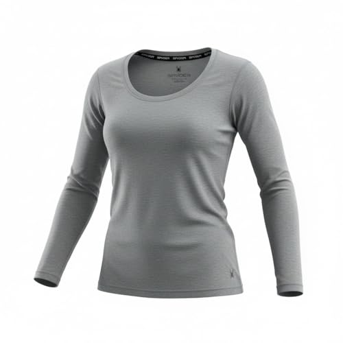 Women's Micro French Terry Thermal Base Layer Top - Small Heather Grey