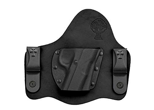 CrossBreed SuperTuck IWB Concealed Carry Holster for Glock 17, 19, 22, 23, 45 - Right Hand, Leather & Kydex
