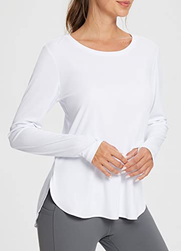 Baleaf Women's UPF 50+ Long Sleeve Sun Shirt - White Large
