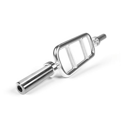 Olympic Triceps Bar 34 Inch Chrome Weightlifting Barbell for Strength Training