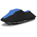 600D Waterproof Jet Ski Cover Fits 126-135 Inch 3 Seater - Blue & Black, Windproof & UV Protected