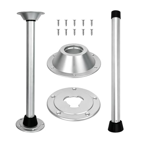 29 Inch Marine Aluminum RV & Boat Table Pedestal - Silver, Heavy-Duty Support