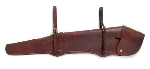 Left-Handed Leather Rifle Scabbard for Saddle and Motorcycle - Deluxe Durable Design