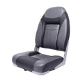 Folding Marine Boat Seat with High Back Support - Gray/Black, Heavy Duty, Adjustable, Waterproof Fishing Seat
