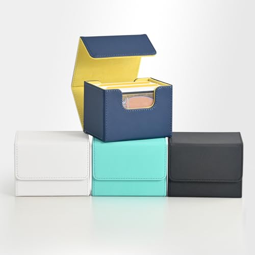 Magnetic MTG Deck Box Holds 120+ Single Sleeved Cards - Turquoise & Pink