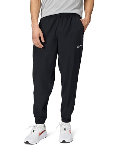 Nike Men's Dri-FIT Tapered Running Pants Medium Black Reflective Silver