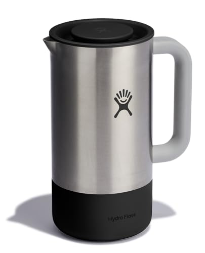 Insulated French Press Coffee Maker - 32 OZ Black Stainless Steel for Camping & Outdoors