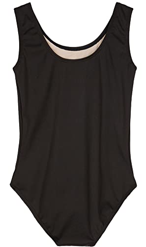 Girls Dance Leotard Bodysuit for Ballet Gymnastics Toddler & Kids Black - 6-7 Years