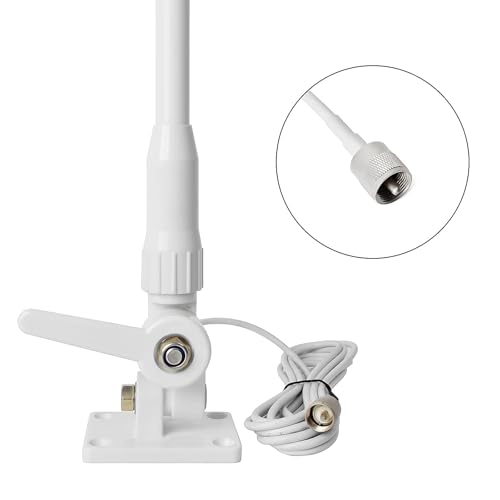VHF Marine Antenna 3dBi NOAA Weather 156-163MHz with 22.9ft Cable & Ratchet Mount