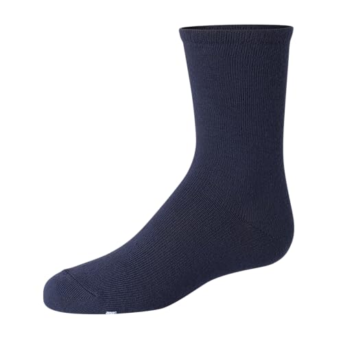 Hanes Girls' Uniform Crew Socks - Large Navy 10-Pairs