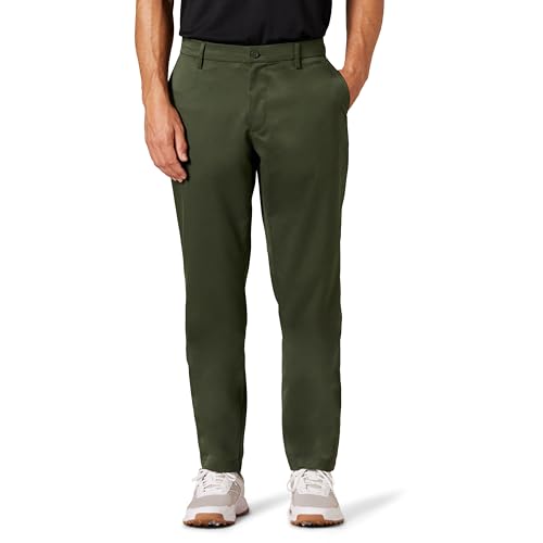 Men's Athletic-Fit Moisture-Wicking Golf Pants - Dark Olive, 30W x 28L
