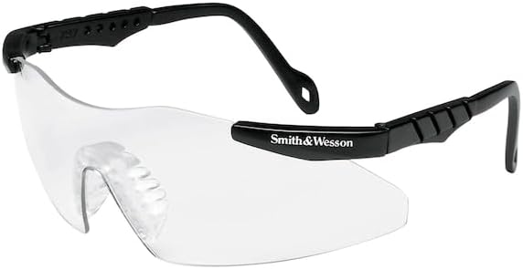 Smith & Wesson Magnum Safety Glasses - Mini Black Frame with Clear Lens | Single Pair