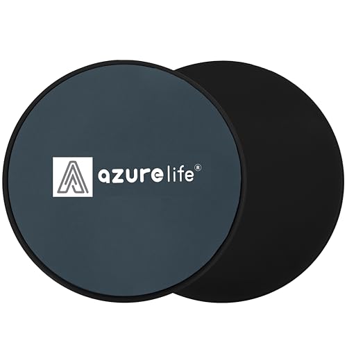 A AZURELIFE Black Dual-Sided Exercise Core Sliders for Abdominal & Core Workouts