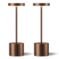 Kakanuo Brown Cordless LED Lamp Set 2 Pack, Rechargeable Touch Dimmable Table Lamps with 3 Color Temp