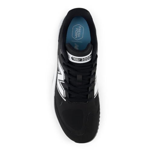 New Balance Men's Fresh Foam 3000 V7 Turf Trainer - Black Synthetic/White, Size 9