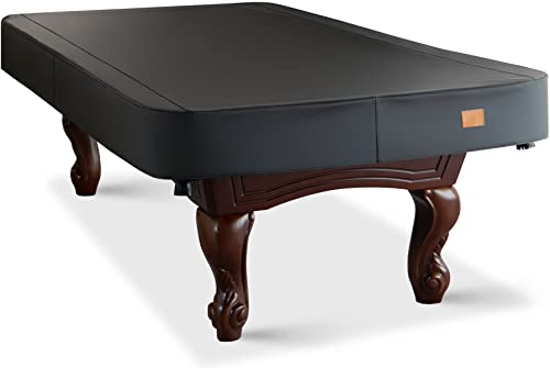 Heavy Duty Leatherette Pool Table Cover 9FT Waterproof & Tearproof - Black Charcoal